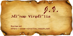 Jónap Virgília névjegykártya